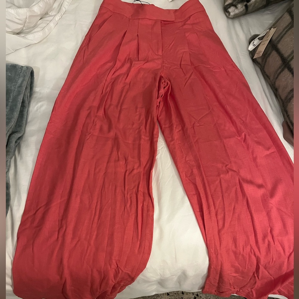 NWT gorgeous pink linen blend Veronica Beard pants